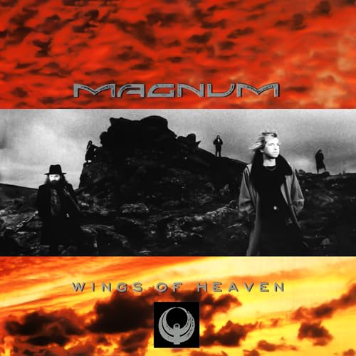 Album cover showing band members in a rocky landscape against a bright sunset sky.
