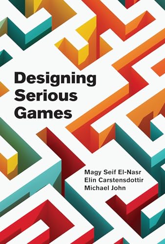 Book cover: "Designing Serious Games" with abstract maze illustration.