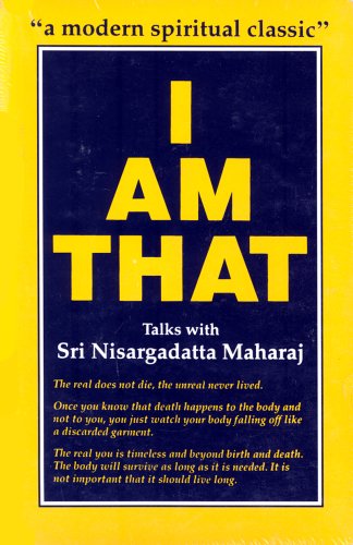 Book cover with yellow border and blue center featuring the title I AM THAT.