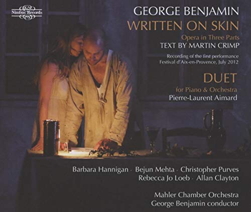 CD cover for George Benjamin’s “Written on Skin” opera, featuring a couple.