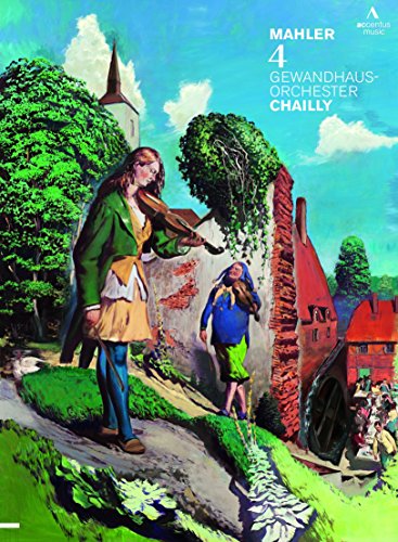 "Mahler: Symphony No.4 DVD cover featuring a man playing violin in a village scene."