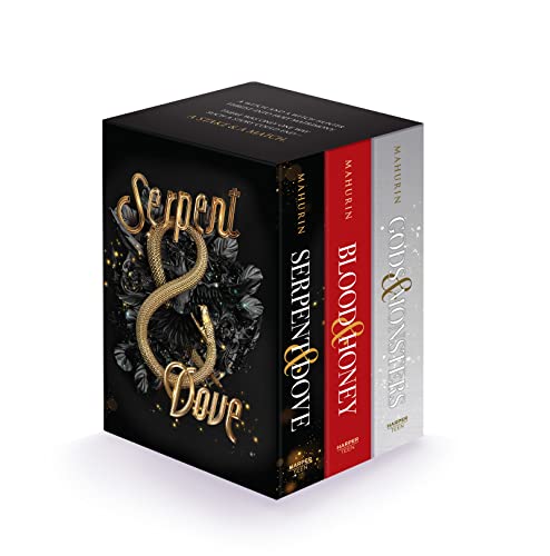 Three paperback books, "Serpent & Dove" series, in a black box set.