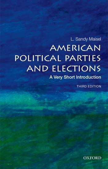 Book cover for American Political Parties and Elections with a blue and green background.