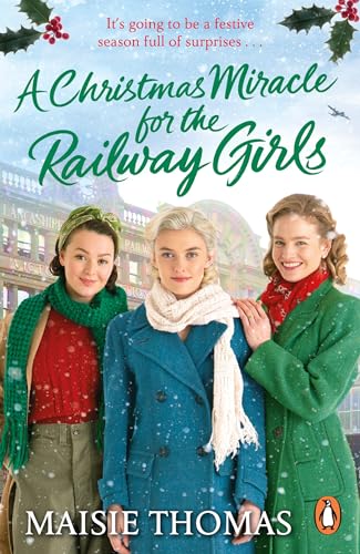 Book cover featuring three women in vintage clothing at a train station.