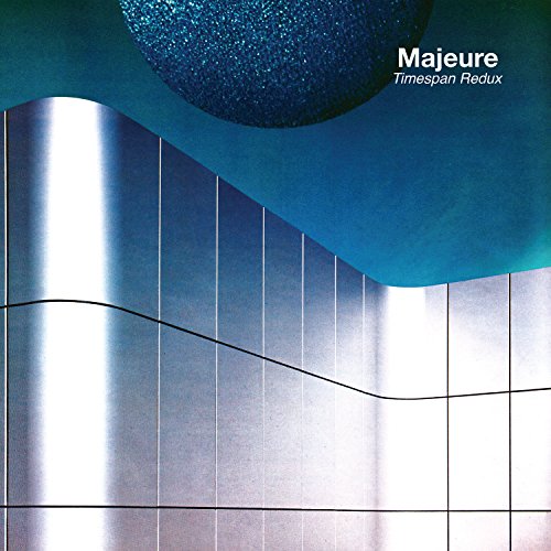 Album cover for Majeure’s “Timespan Redux” featuring abstract blue and silver shapes.