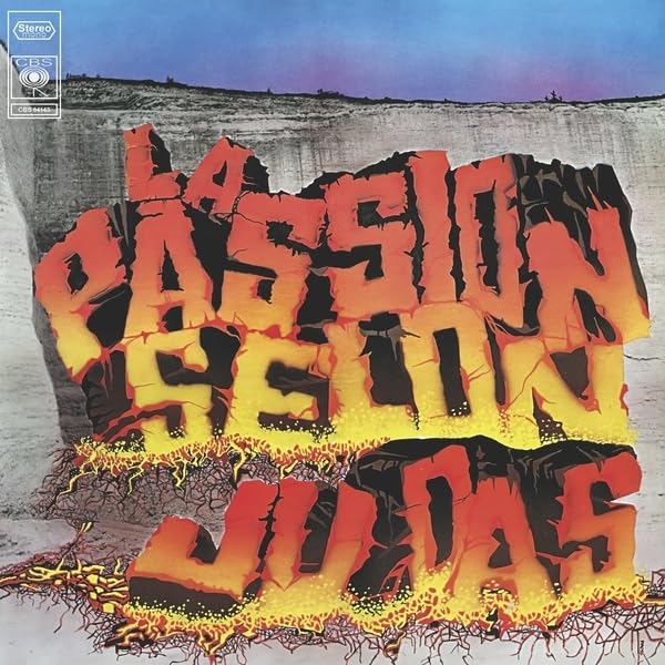 Album cover featuring the title La Passion Selon Judas in orange letters against rock.