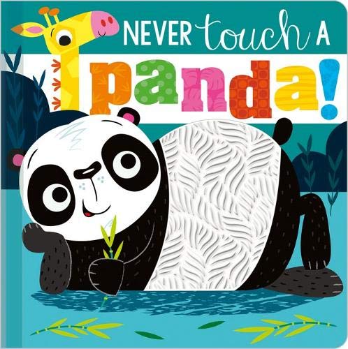 Colorful board book cover featuring a smiling panda and giraffe.