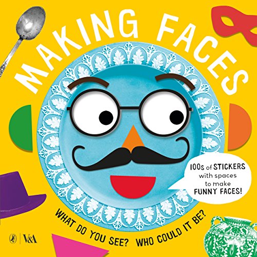Cover of Making Faces sticker book featuring a blue plate decorated as a face.