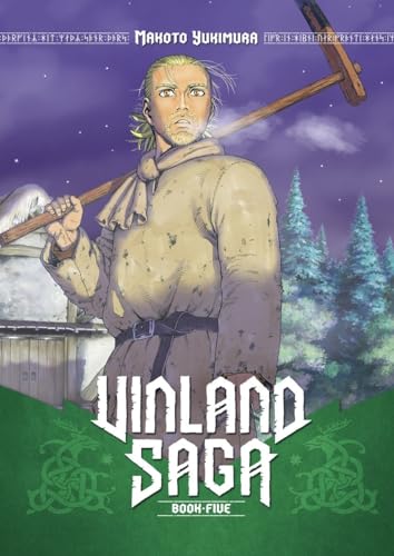 Vinland Saga book five cover: a man with a staff stands in a landscape.