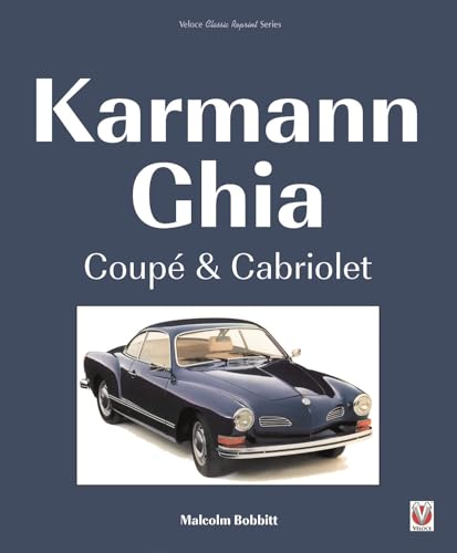 Book cover featuring a dark blue Karmann Ghia coupe car.