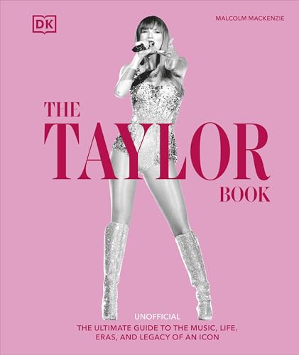 Book cover featuring Taylor Swift in a sparkly outfit, pink background.