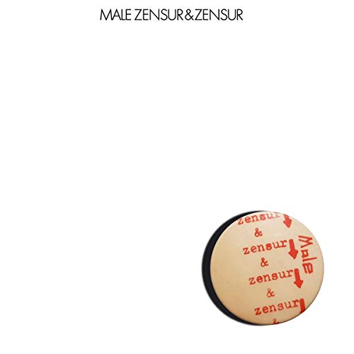 CD cover with text "Male Zensur & Zensur" and red arrows.