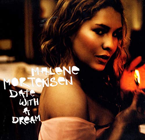 Malene Mortensen holding a lit match, with album title text overlaid on the image.