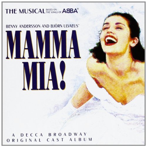 “Mamma Mia!” musical CD cover with a woman laughing joyfully.