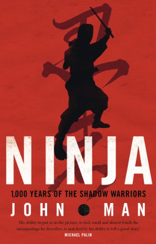Red book cover with a silhouetted ninja holding a sword.