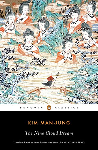Book cover with traditional Korean painting of women and a landscape.