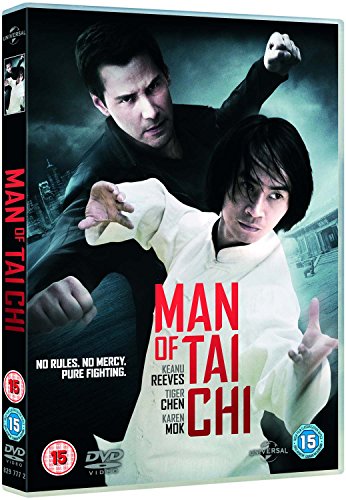 DVD cover for "Man of Tai Chi" featuring two martial artists.