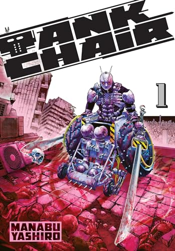 Sci-fi manga cover featuring a robotic figure on a wheeled chair.