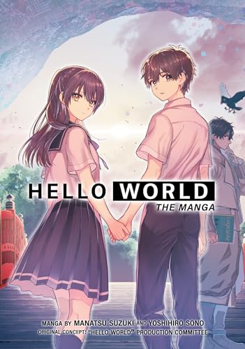 Manga cover: two young people holding hands, with a colorful background.