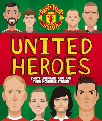 Book cover featuring illustrated portraits of Manchester United football players.