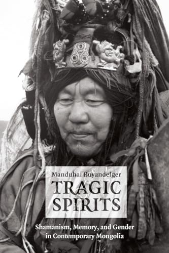 Black and white book cover featuring a Mongolian shaman with elaborate headdress.