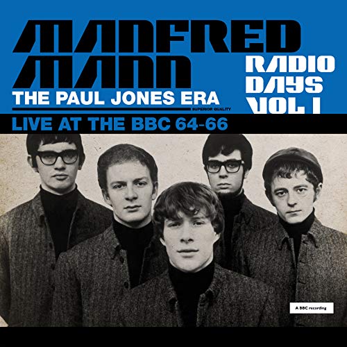 Manfred Mann album cover featuring a black and white photo of the band.