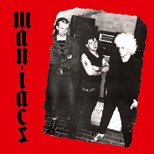 Red album cover featuring a black and white photo of four punk musicians.