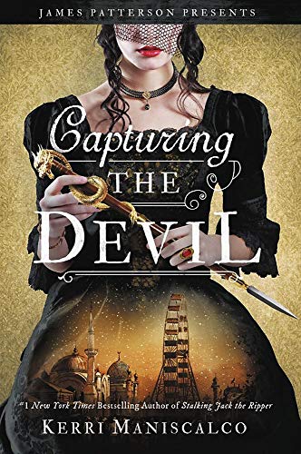 Book cover: woman in black dress, masked, with a surgical tool.