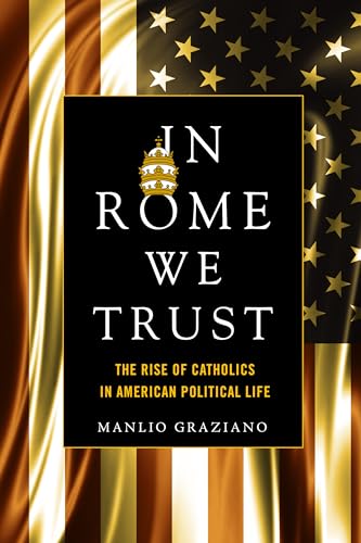 Book cover: "In Rome We Trust" with gold stars and stripes background.