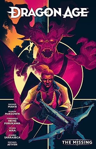 Dragon Age: The Missing book cover featuring a demon and human figure.