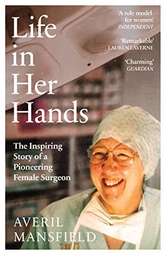 Book cover featuring a smiling female surgeon in scrubs and a surgical cap.