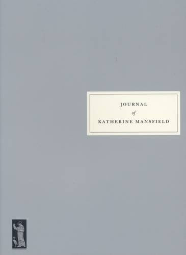 Gray book cover with white framed text: "Journal of Katherine Mansfield".