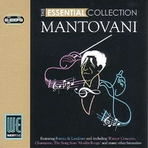 CD cover for Mantovani’s “The Essential Collection” featuring a conductor’s portrait.