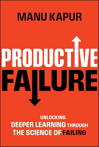 Red book cover with white text: "Productive Failure" and an arrow pointing down.