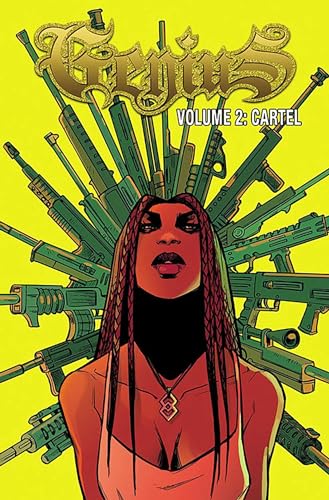 Comic book cover: woman with guns radiating from her head.