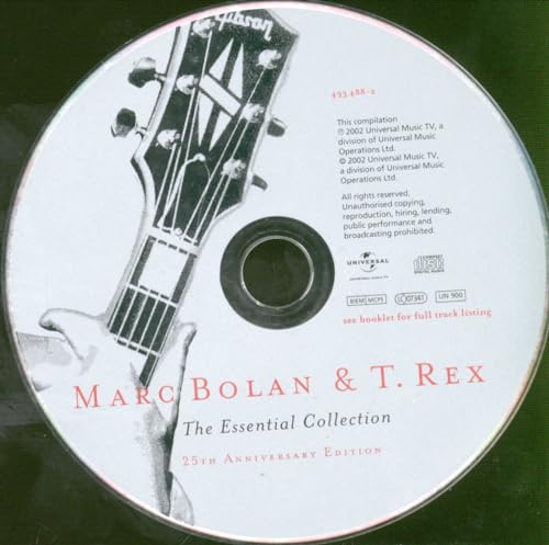 CD of Marc Bolan & T. Rex’s “The Essential Collection” with guitar image.