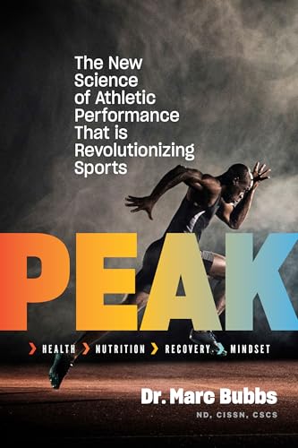 Book cover featuring a runner with the title "Peak" in large letters.