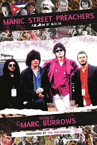 Book cover for "Manic Street Preachers: Album by Album" featuring the band.