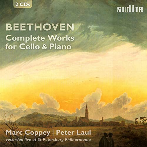 CD cover for Beethoven’s cello and piano works by Coppey and Laul.