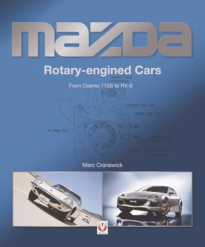 Book cover featuring Mazda rotary engine diagrams and car photos.
