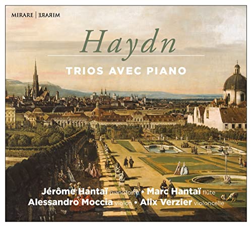 CD cover for Haydn’s Trios Avec Piano, featuring a cityscape painting.