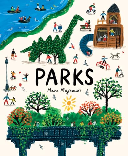Colorful illustration of people enjoying various activities in parks.