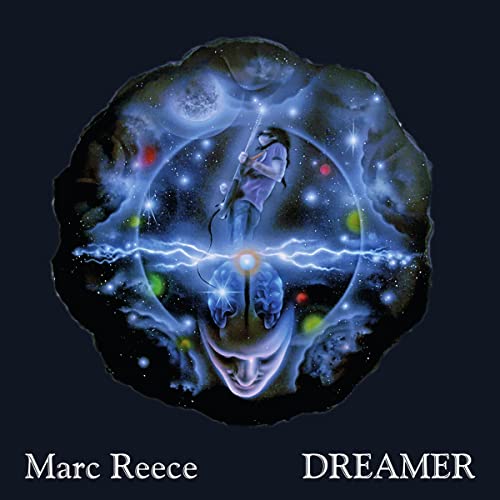 CD cover art showing a guitarist above a human head within a starry nebula.