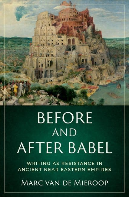 Book cover depicting the Tower of Babel painting with title text overlay.