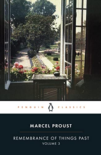 Book cover: garden view through windows, "Remembrance of Things Past Volume 3".