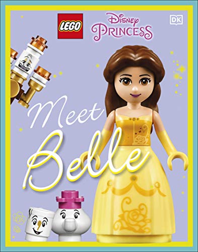 LEGO Disney Princess Belle book cover featuring a minifigure and Mrs. Potts.