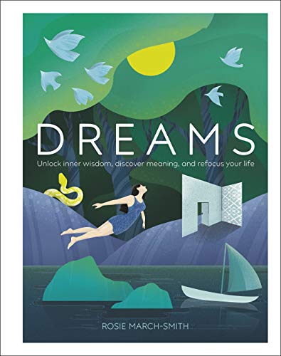 Book cover with a woman flying over water and mountains.