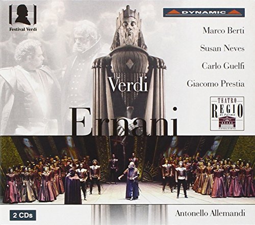 CD cover for Verdi’s “Ernani” featuring opera stage imagery.