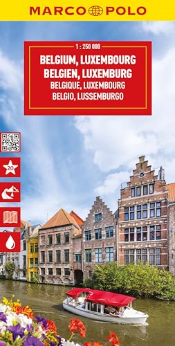 Marco Polo map cover featuring a canal boat in front of historic European buildings.
