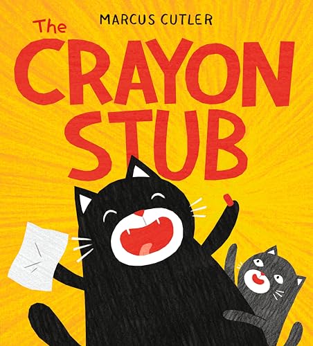 Book cover with red title, black cats, and yellow sunburst background.